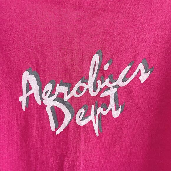 Vintage Apparel Active Crop Top Oversize M Fusia Pink Activewear Retro - Picture 2 of 8